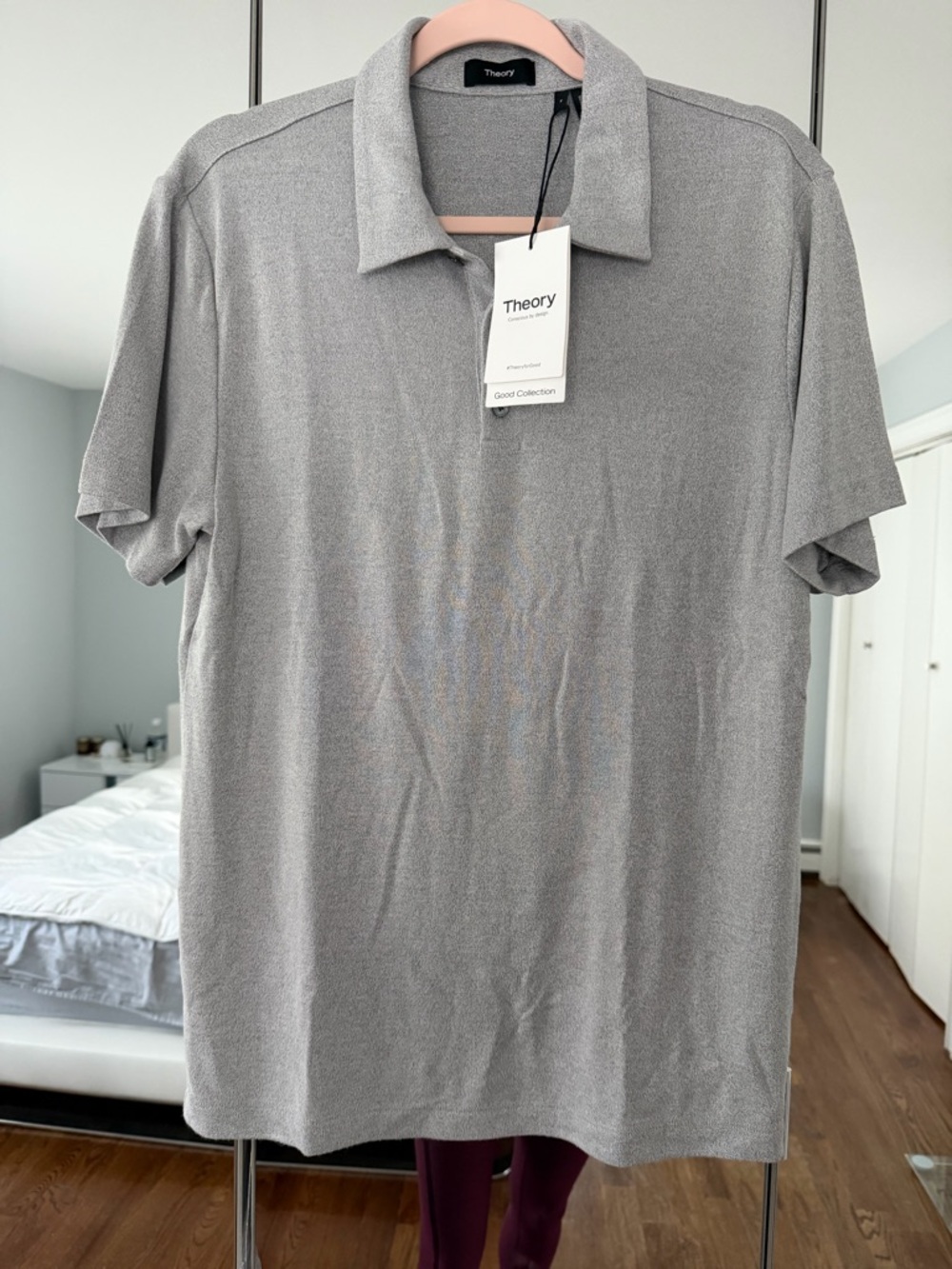 Theory Men's Light Gray Polo Shirt